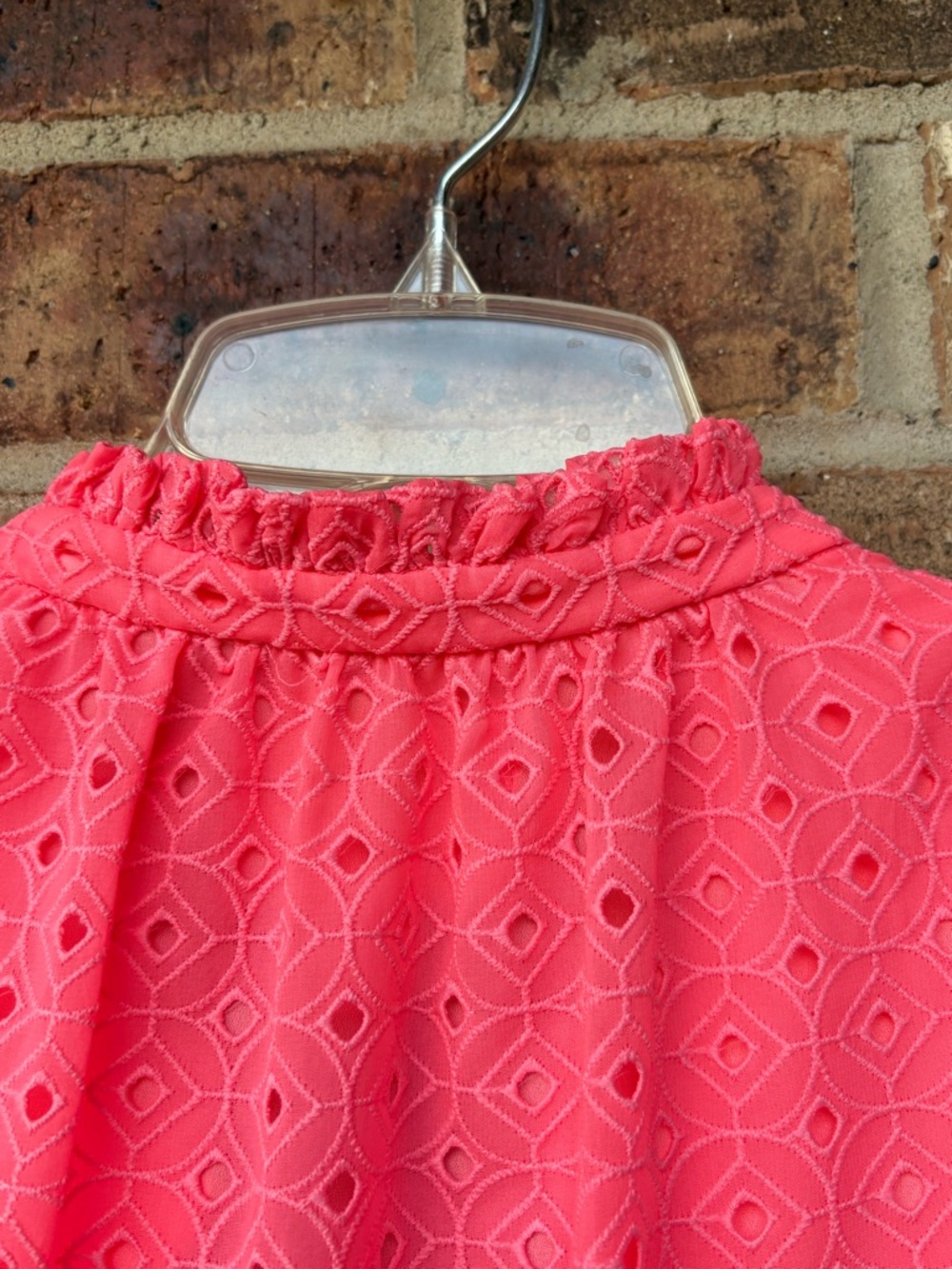 Lilly Pulitzer Novella Dress in Coral Neon Pink Mini Medallion Eyelet Lined XL - Picture 8 of 13